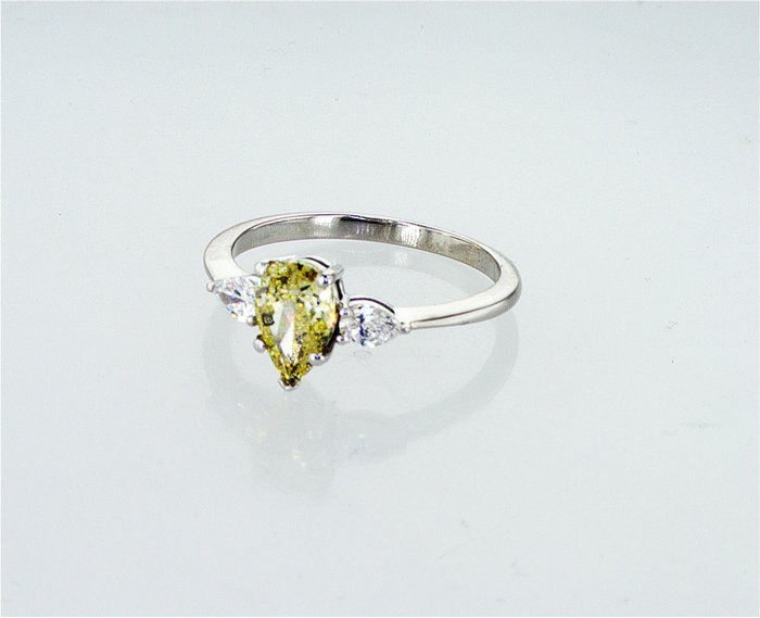 Ring - 14 karat Hvidguld -  1.20ct. tw. Diamant (Natur)  - Diamant - r100