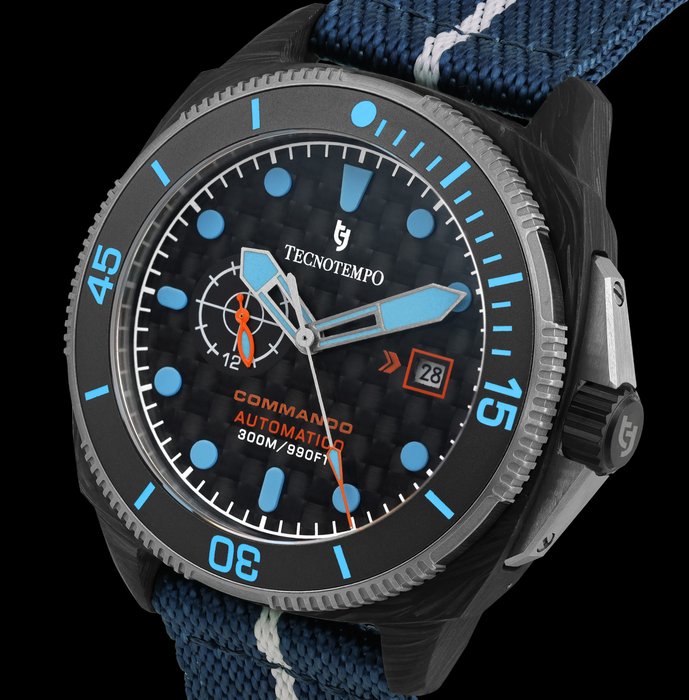 Tecnotempo - "Commando" Forged Carbon  Titanium - Automatic - Ingen mindstepris - TT.300CT.FCB (carbon fiber style dial - Nato strap) - Mænd - 2011-nu