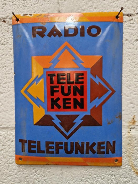 Emaljeskilt - Telefunken radio emaljeskilt