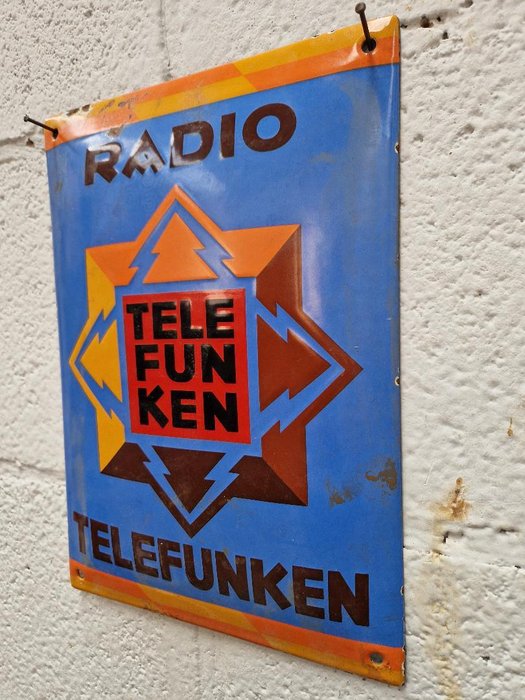 Emaljeskilt - Telefunken radio emaljeskilt