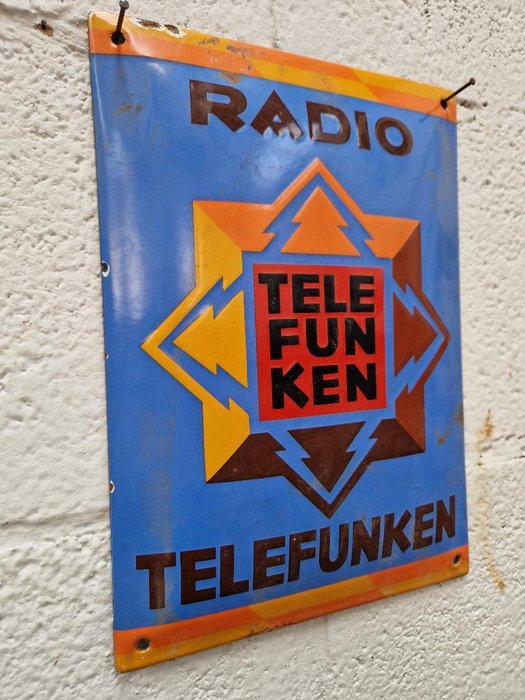 Emaljeskilt - Telefunken radio emaljeskilt