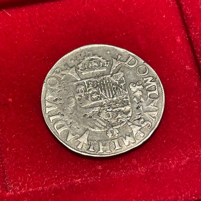 Spansk Holland Filip 2 af Spanien (1556-1598) 1/5 Écu 156- Anvers  (Ingen mindstepris)