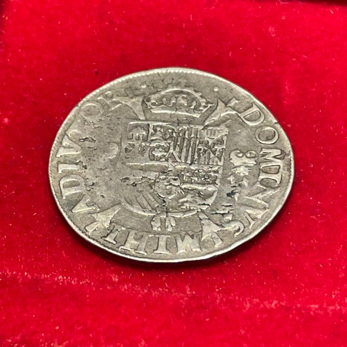 Spansk Holland Filip 2 af Spanien (1556-1598) 1/5 Écu 156- Anvers  (Ingen mindstepris)