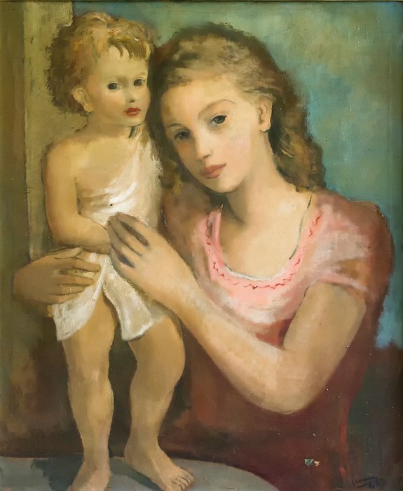 Georges Conrady  (1908-1978) - Mère et enfant