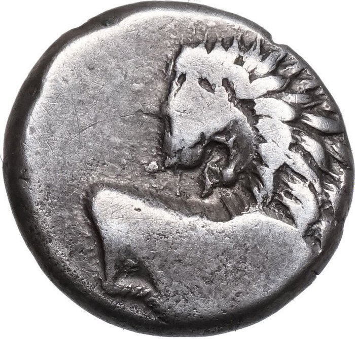 Thrakien, Chersonesos. Triobol/Hemidrachm (350-330 BCE) Löwe, Biene, Monogramm