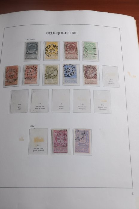 Belgien  - Parti med samling 1863/1970 og markbind MNH + stemplet i arkmappe