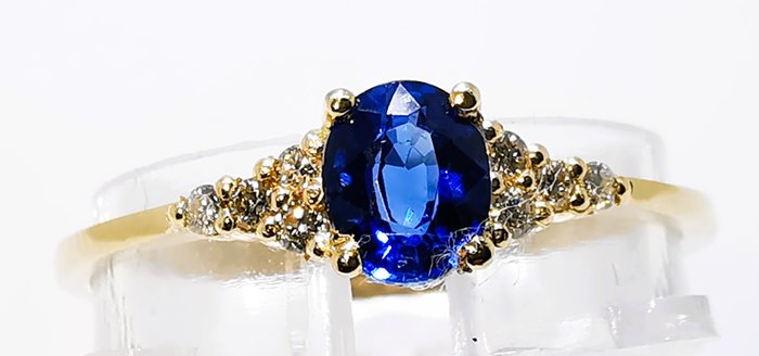 Ingen mindstepris - Ring - 14 karat Gulguld -  0.43ct. tw. Safir - Diamant