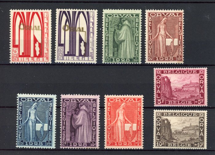 Belgien 1928 - Première ORVAL - Den komplette serie, postfriskhed - Bedømmelse: €400 - COB 258/66**