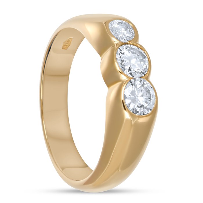 Ring - 18 kraat Gulguld -  0.84ct. tw. Diamant (Natur)