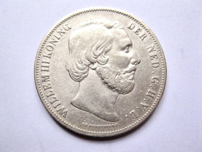 Holland. Willem III. 2-1/2 Gulden 1850  (Ingen mindstepris)