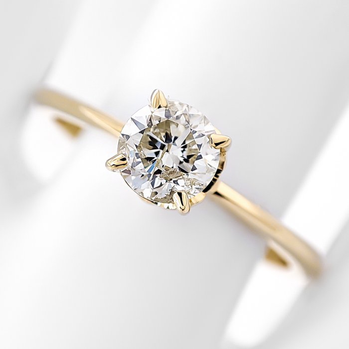 Ring - 14 karat Gulguld -  0.52ct. tw. Brun Diamant (Naturfarvet)