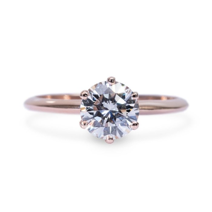 Ring - 18 kraat Rosaguld -  1.09ct. tw. Diamant (Natur)