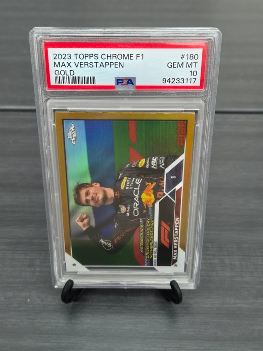 2023 Topps Chrome F1 Max Verstappen #180 Gold /50 PSA 10 Graded card