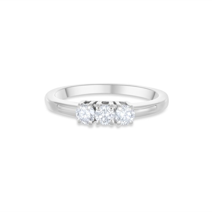 Ring - 18 kraat Hvidguld -  0.24ct. tw. Diamant (Natur)