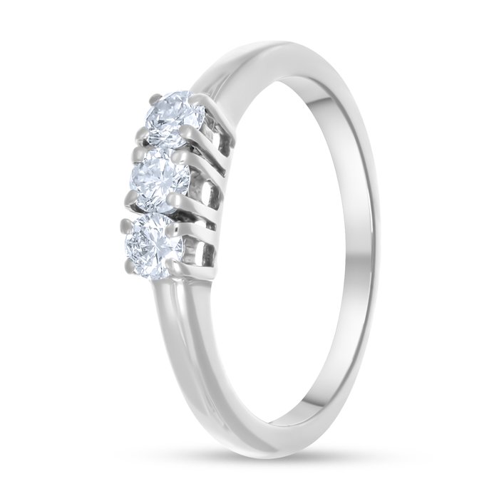 Ring - 18 kraat Hvidguld -  0.24ct. tw. Diamant (Natur)