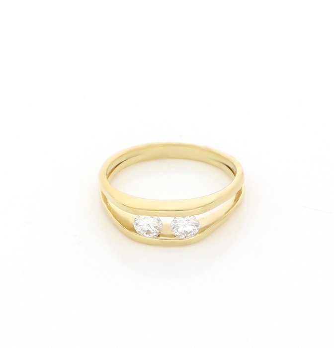 Ingen mindstepris - Ring - 18 kraat Gulguld -  0.40ct. tw. Diamant (Natur)