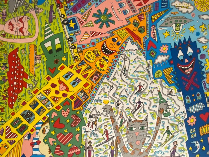 James Rizzi (1950-2011) - Uptown, Downtown, Eastside, Westside