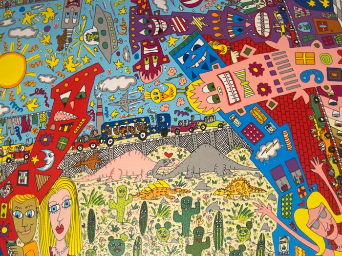 James Rizzi (1950-2011) - Uptown, Downtown, Eastside, Westside