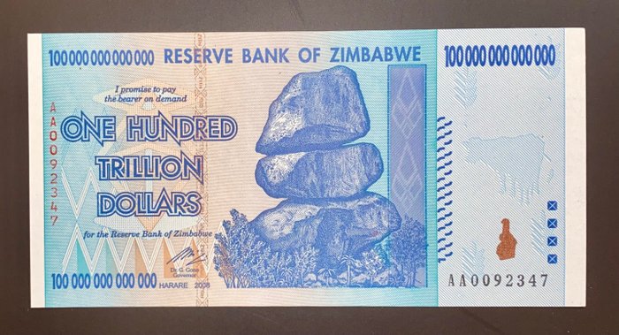 Zimbabwe. - 100 Trillion Dollars 2008 - Pick 91  (Ingen mindstepris)