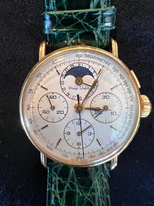 Philip Watch - Moonphase Date Chronograph - Mænd - 1980-1989