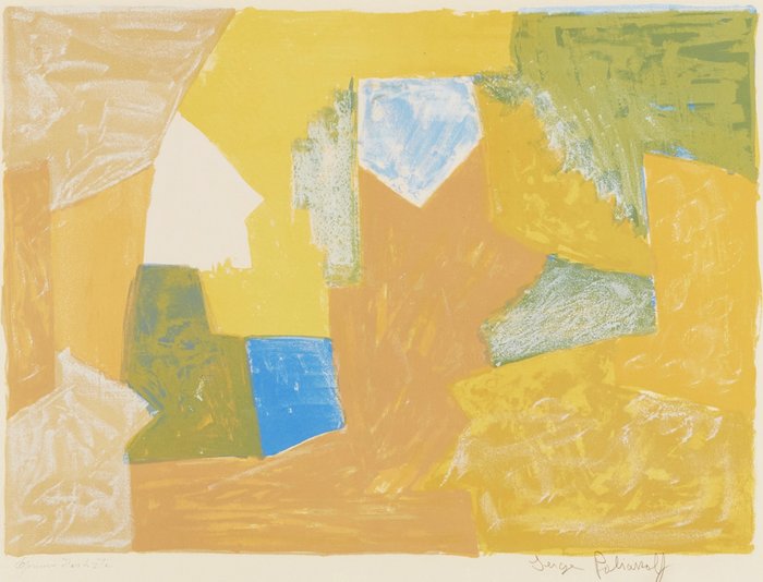 Serge Poliakoff (1900-1969) - Composition jaune, orange et verte