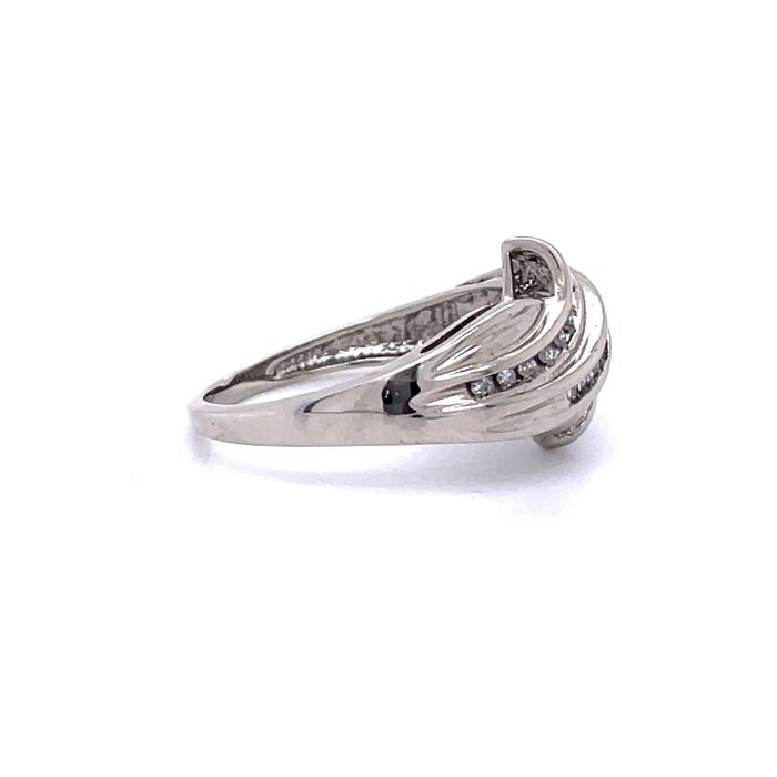 Ring - 14 karat Hvidguld Diamant (Natur)