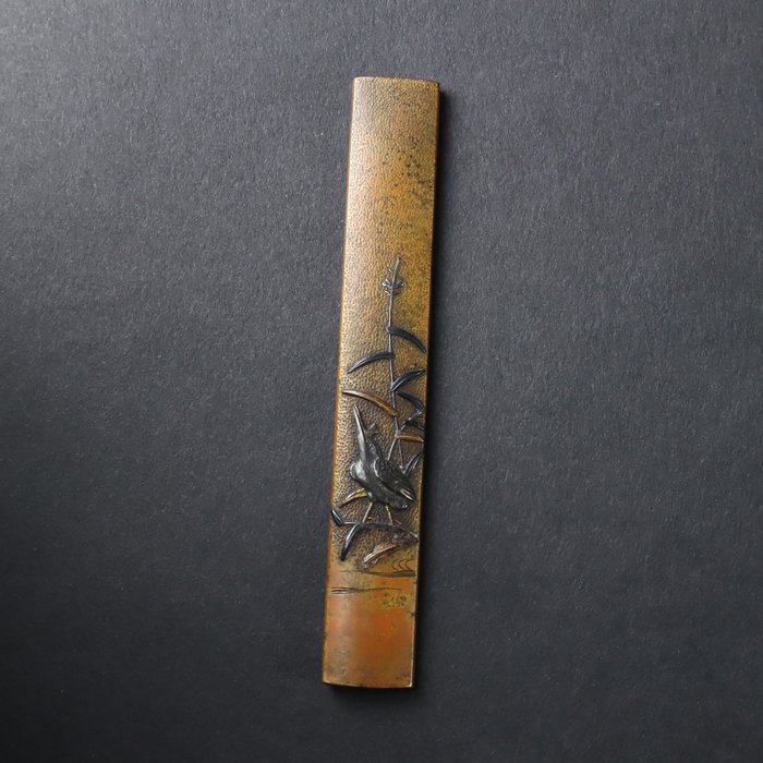 Montering til sværdskede - Kingfisher Design Kozuka lille knivskaft - Japan - Edo-perioden (1600-1868)