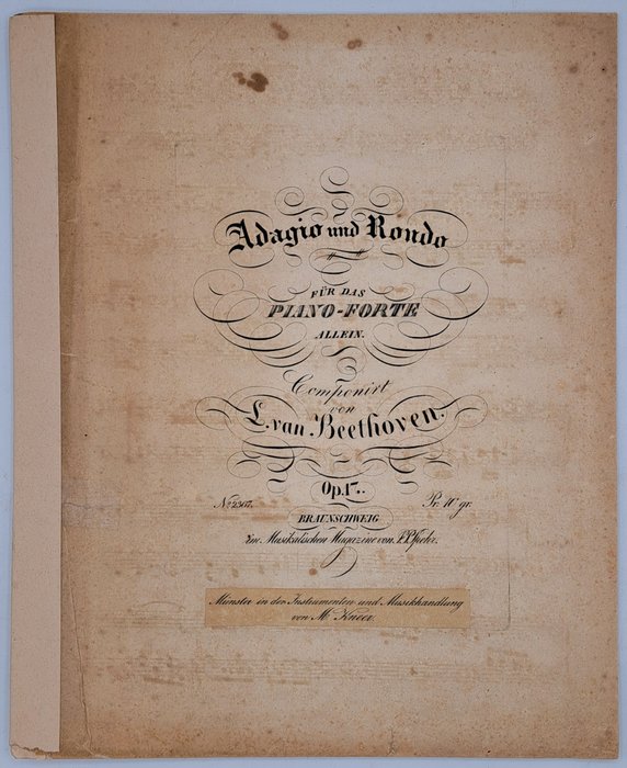 Ludwig van Beethoven - Adagio und Rondo für das Piano-Forte allein op. 17 - 1837