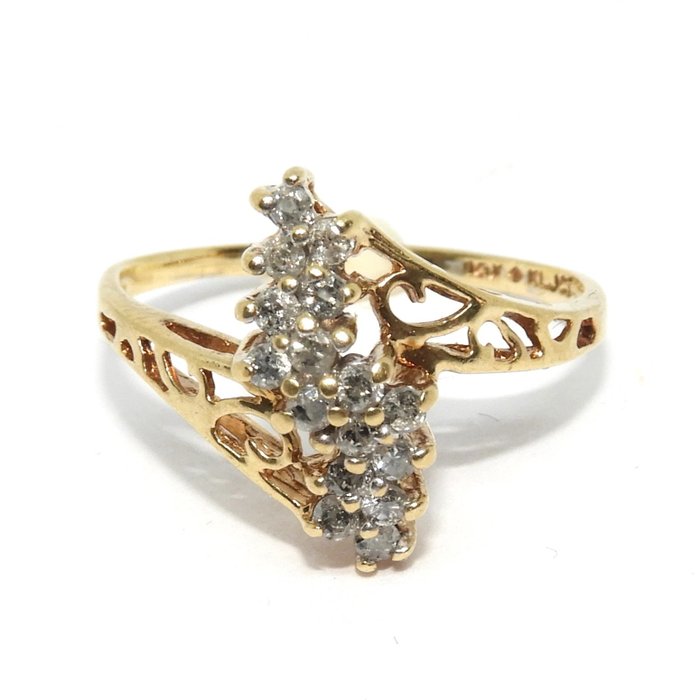 Ring - 10 kt Gulguld -  032ct tw Diamant (Natur)  - Diamant - signeret Richard Klein