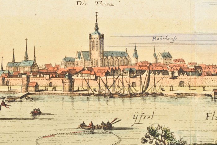 Holland - Deventer; C. Merian - View of Deventer - 1651-1660