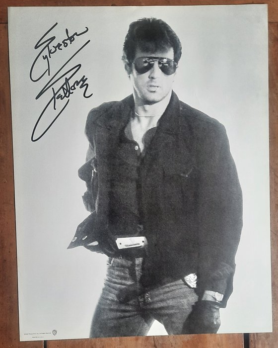 Anonymous - warner bros - retail poster with printed signature - cobra sylvester stallone