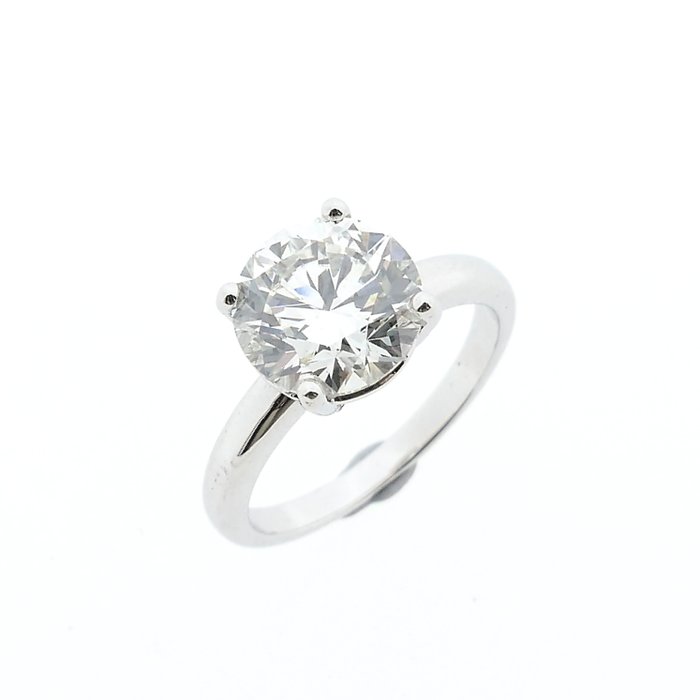 Ring - 18 kraat Hvidguld -  3.11ct. tw. Diamant (Laboratoriedyrket)