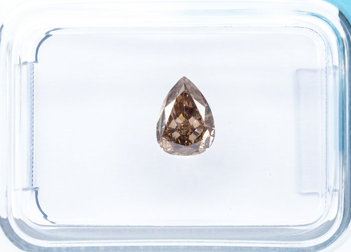 Ingen mindstepris - 1 pcs Diamant  (Naturfarvet)  - 0.60 ct - Pære - Fancy deep Rosa Brun - SI2 - International Gemological Institute (IGI)