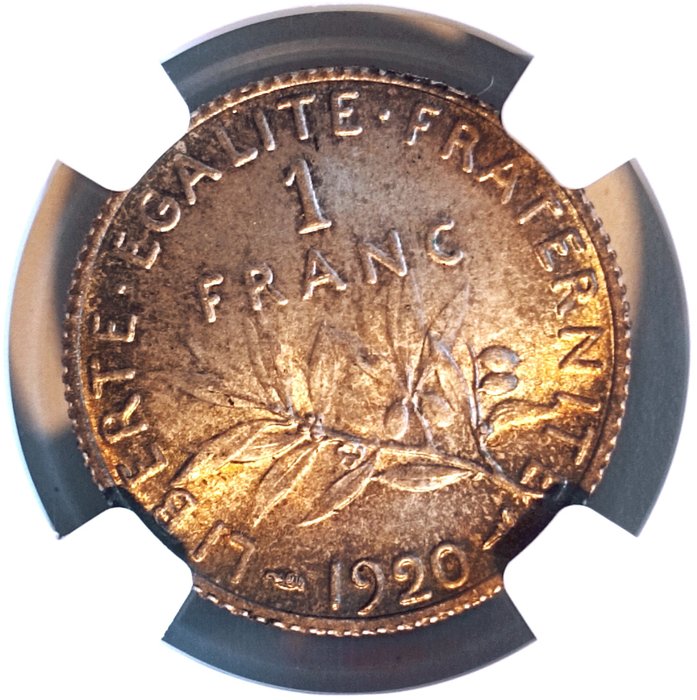 Frankrig Third Republic (1870-1940) Franc 1920 - NGC - MS63  (Ingen mindstepris)