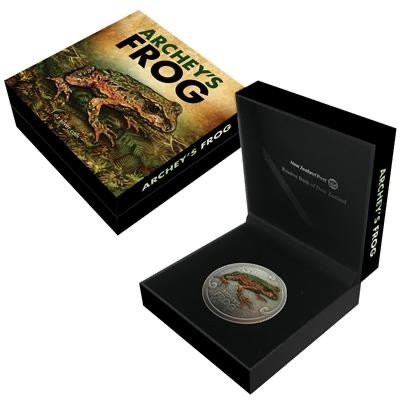 New Zealand. 5 Dollars 2022 Archey's Frog, 2 Oz (.999)