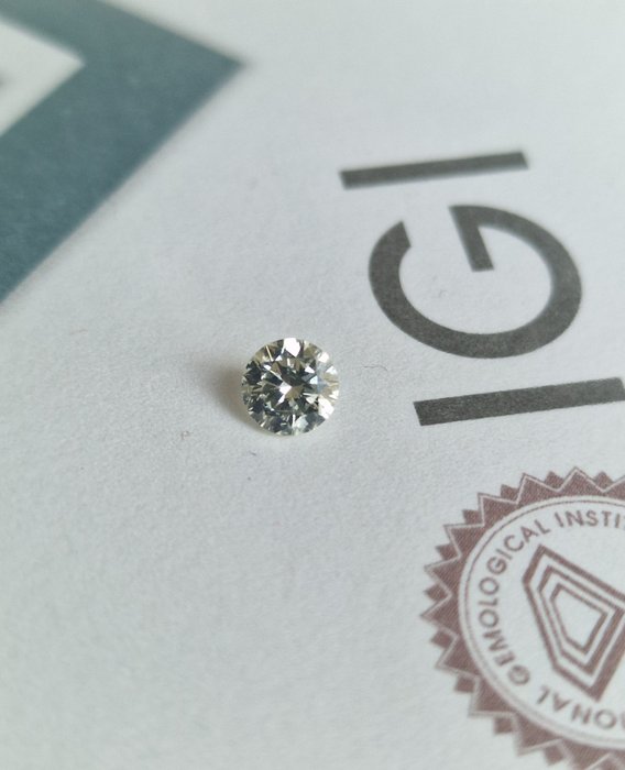 1 pcs Diamant  (Natur)  - 0.30 ct - Rund - K - SI1 - International Gemological Institute (IGI) - Premium Diamond EX EX EX