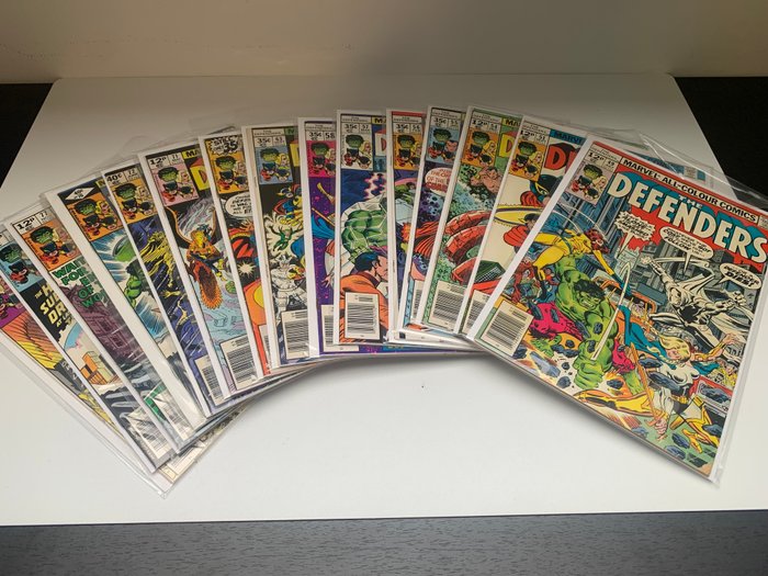 The Defenders #49 + #51 + #54-58 + #63 + #67 + #71 + #72 + #76-79 - 15 Comic - Første udgave - 1977/1979