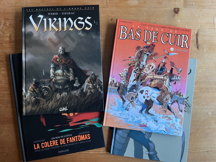 La Saga de Bas de Cuir / Vikings / La Colère de Fantomas - 4x C + 4x dédicace - 4 Album - Første udgave - 2001/2013