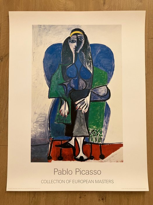 Pablo Picasso (after) - Femme assise à l'écharpe verte - 1990‹erne