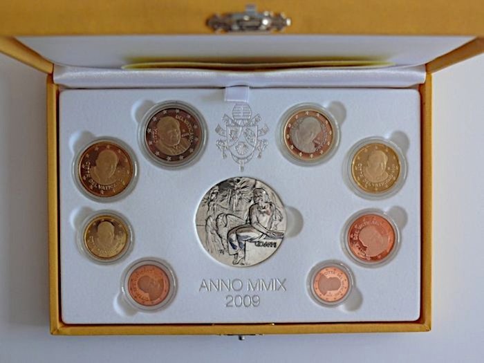 Vatikanstaten. Proof Set 2009 (incl. medaille en argent)  (Ingen mindstepris)