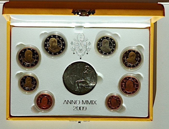 Vatikanstaten. Proof Set 2009 (incl. medaille en argent)  (Ingen mindstepris)