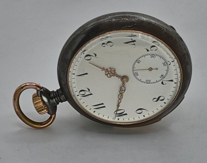 Swiss  Geneve - brünierte Taschenuhr - Minutes Repeater - Werk Bauweise LeCoultre - Schweiz omkring 1880