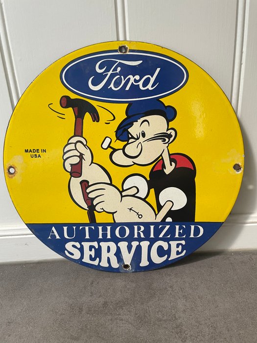 Ford Popeye Emaille bord - Tegn - Emalje