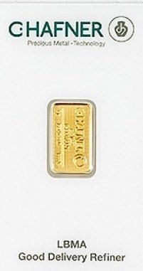 1 gram - Guld 999 - C. Hafner, Germany - Forseglet  Med certifikat  (Ingen mindstepris)