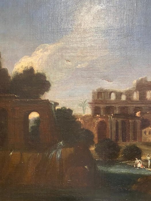 Alessio de Marchis (1684-1752), Attributed to - Paesaggio con rovine e personaggi