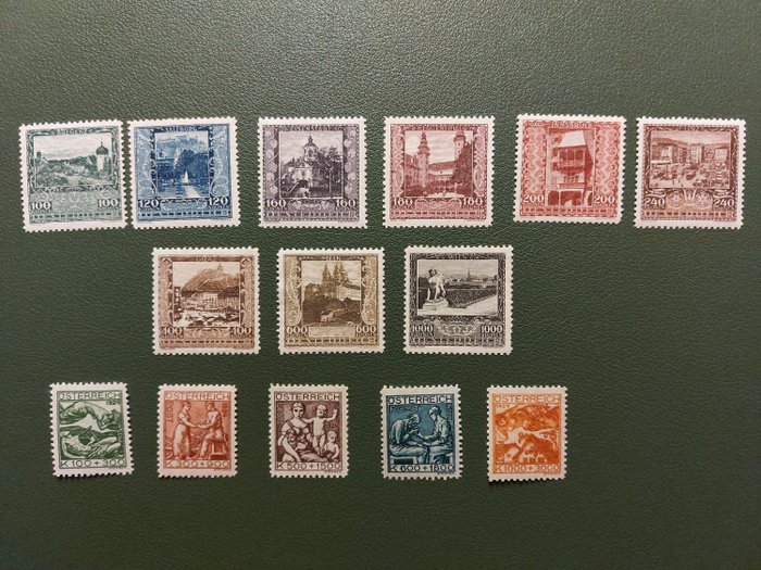 Østrig 1922/1924 - 3 komplette sæt MNH 1922 1923 1924 - Michel  425/432 433/441 442/446