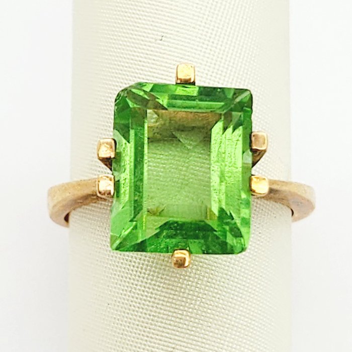 Ring - 18 kraat Gulguld -  3.50ct. tw. Syntetisk ædelsten