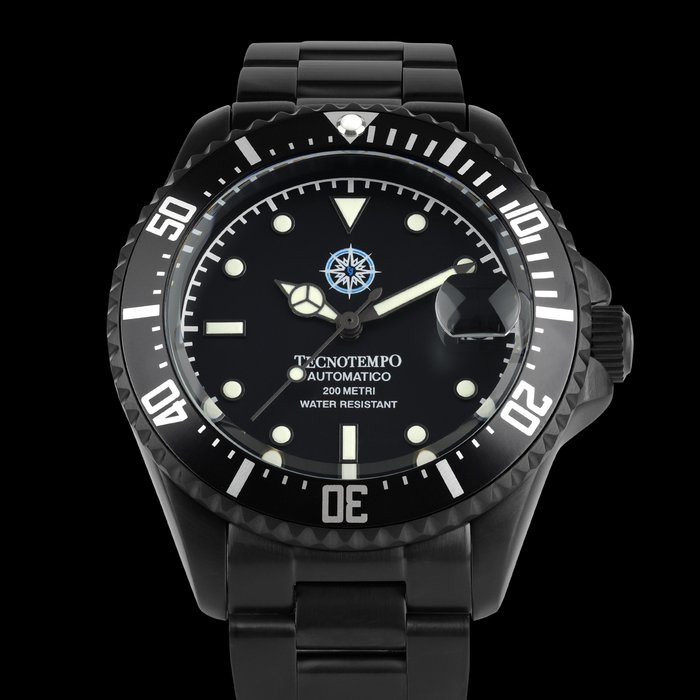 Tecnotempo - Diver 200M - Limited Edition Wind Rose - - TT200RDVNN2 (All Black) - Mænd - 2011-nu