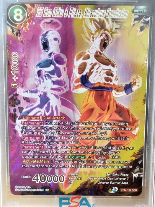 Dragon Ball Super Graded card - BT14 Cross Spirits - SCR SS Son Goku  Frieza Miraculous Conclusion - PSA 10