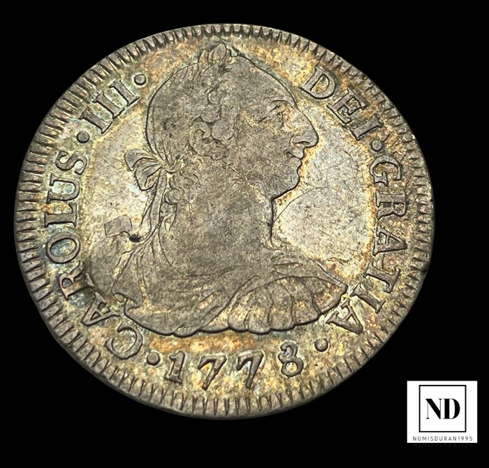 Kongeriget Spanien. Carlos III (1759-1788). 2 Reales 1778 - México